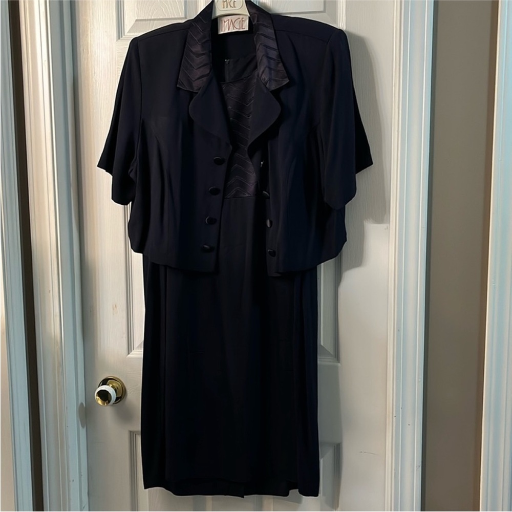 Elegant Navy Dress with Jacket